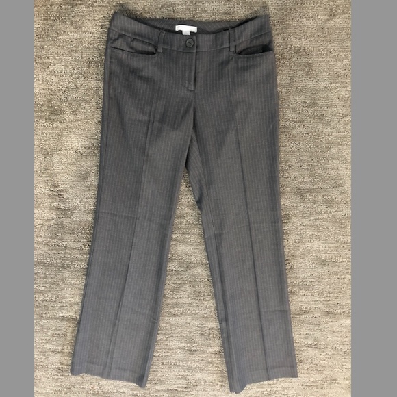 Grey Pinstripe Dress Pants -  Size 2 Petite - New York & Company - Picture 1 of 4